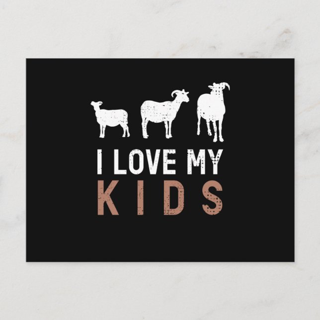 Postal Goat I Love My Kids Goats (Anverso)