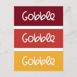 Postal Gobble Gobble Gobble Moderno Acción de Gracias