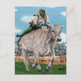 Postal Goblin Rider Ox Carreras Fantasy Art Postcard