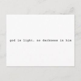 Postal God is Light Scripture Postcard