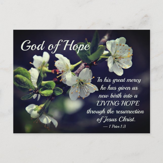 Postal God of Hope Cherry Blossoms Easter (Anverso)