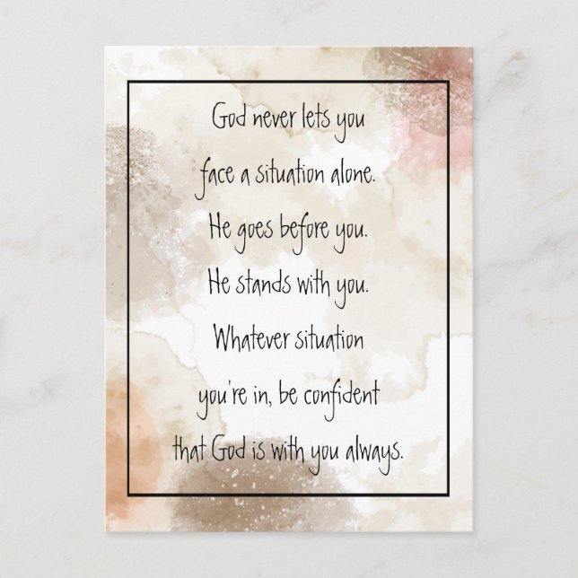 Postal God With You Always Never Alone Inspirational   Po (Anverso)