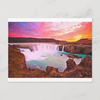 Postal Godafoss, North Islandia 3 arte