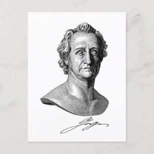 Postal Goethe Bust with Signature