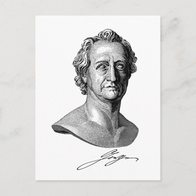 Postal Goethe Bust with Signature (Anverso)