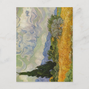 Postal Gogh, Vincent Willem van Weizenfeld mit Zypressen
