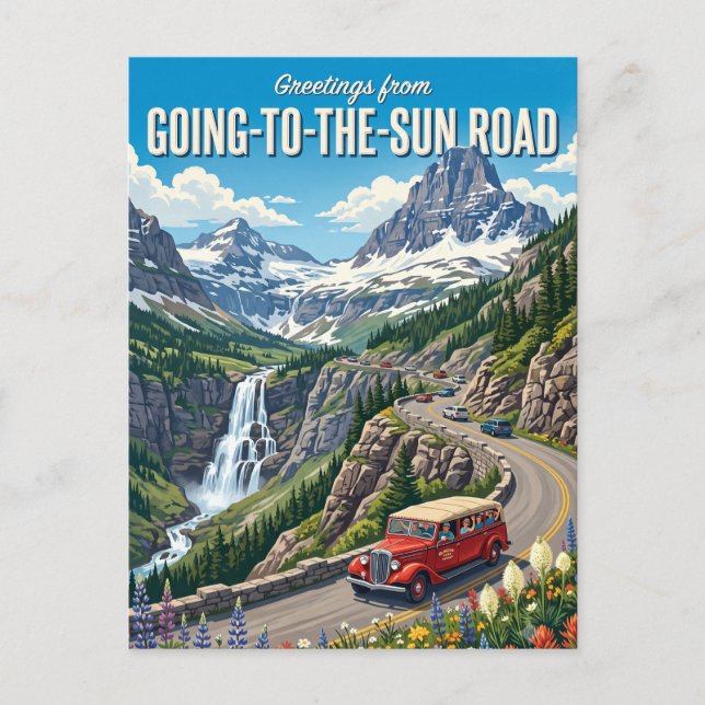 Postal Going-to-the-Sun Road Montana (Anverso)