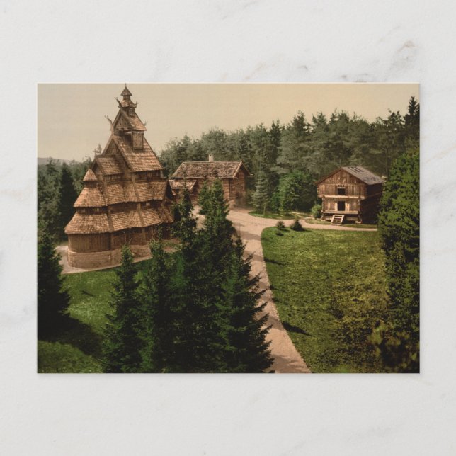 Postal Gol Stave Church, Oslo, Noruega (Anverso)