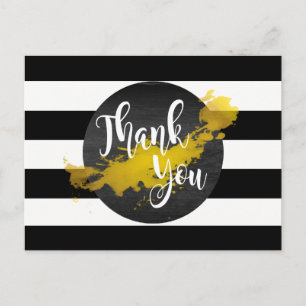 Postal Gold Black Striped Gracias boda