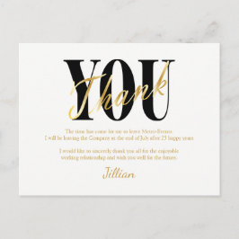 Postal Gold, Black, White Gracias Cartas