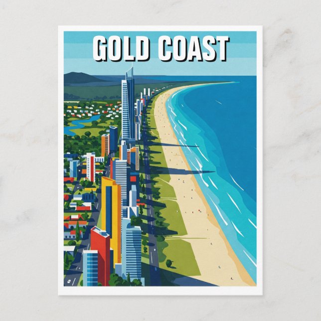 Postal Gold Coast Australia Travel Resumen de diseño (Anverso)