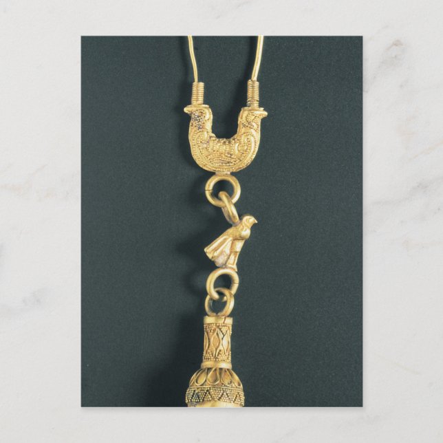 Postal Gold earring with drop-shaped pendant in the form (Anverso)