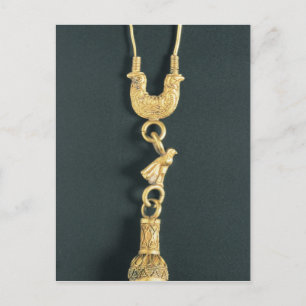 Postal Gold earring with drop-shaped pendant in the form