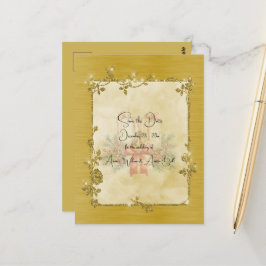 Postal Gold Elegant Sparkly Frame Save the Date