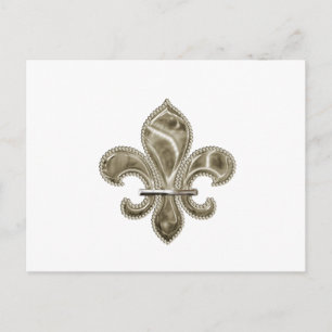 Postal Gold Fleur de Lis Postcard