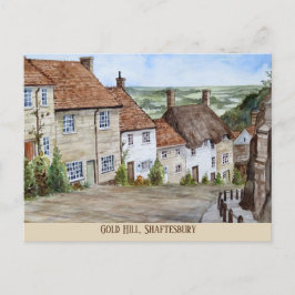 Postal Gold Hill, Shaftesbury, pintura Dorset Watercolor