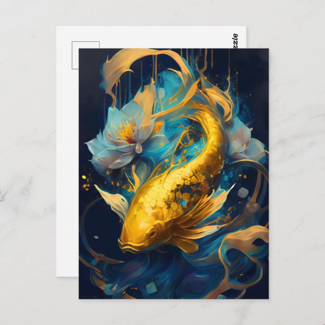 Postal Gold Koi : (Anverso / Reverso)