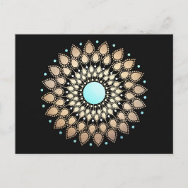 Postal Gold Lotus Floral Mandala