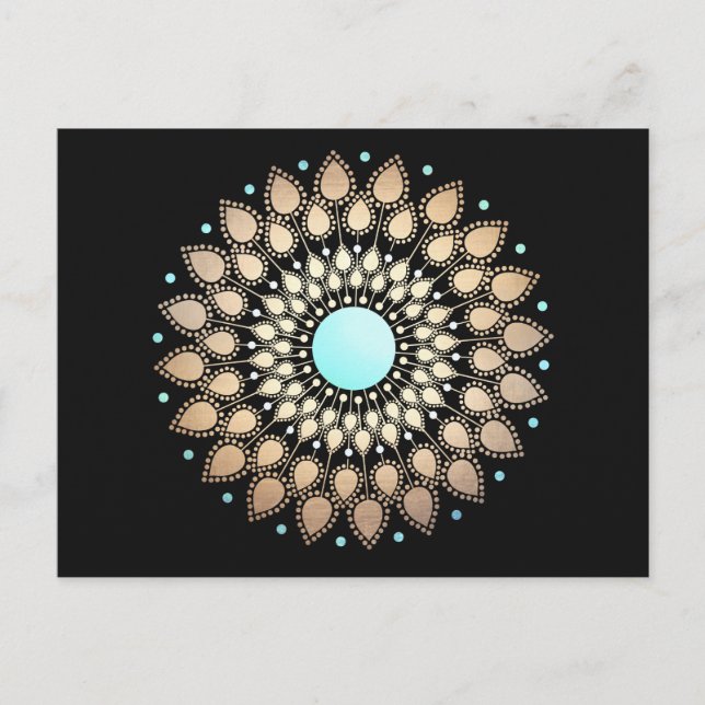 Postal Gold Lotus Floral Mandala (Anverso)