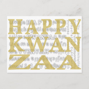 Postal Gold Modern Happy Kwanzaa