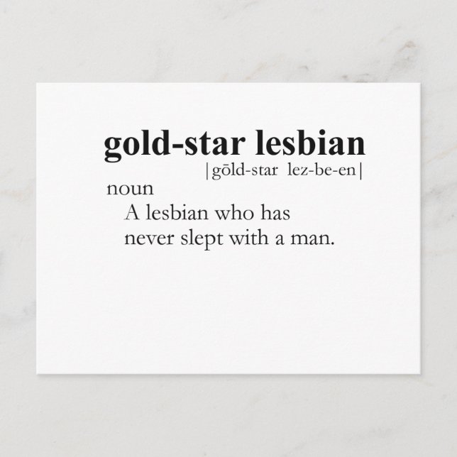 Postal GOLD STAR LESBIAN (definición) (Anverso)
