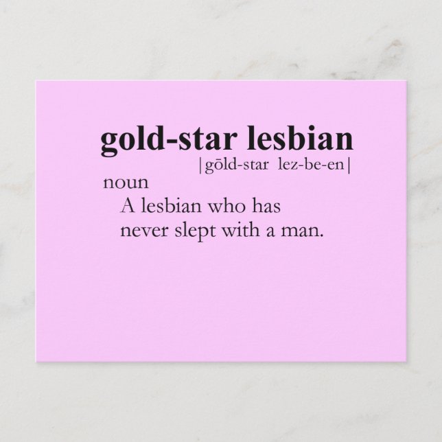 Postal GOLD STAR LESBIAN (definición) (Anverso)