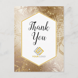 Postal Gold Tropical Thank You Logo Business