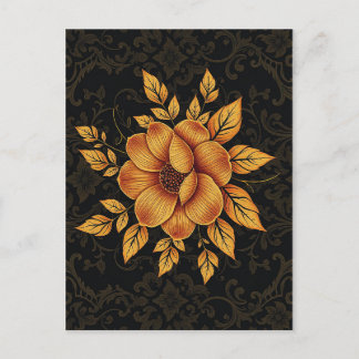 Postal Golden Bloom Floral