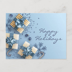 Postal Golden Blue Christmas Ornament Corporate Greeting