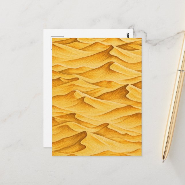 Postal Golden Desert Sand Dunes (Anverso/Reverso In Situ)