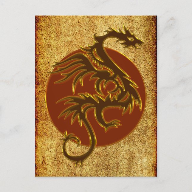 Postal Golden Dragon Sun | estilo antiguo (Anverso)