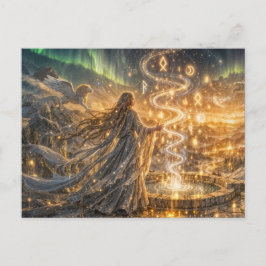 Postal Golden Elven Fantasy Light Impressionist Fantasy