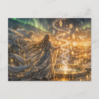 Postal Golden Elven Fantasy Light Impressionist Fantasy
