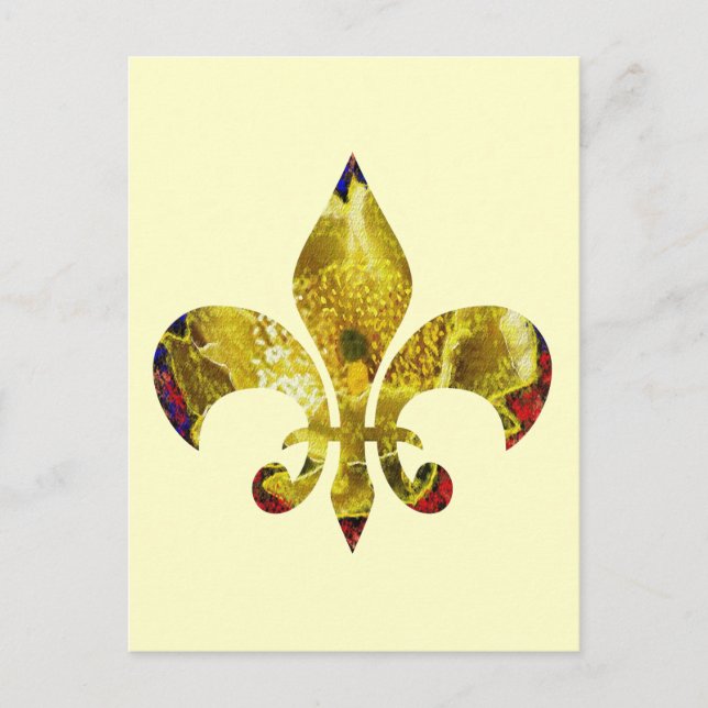 Postal Golden Fleur-de-Lis ; Serie Tattoo ZazzleRocks (Anverso)