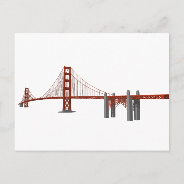 Postal Golden Gate Bridge: Modelo 3D: (Anverso)
