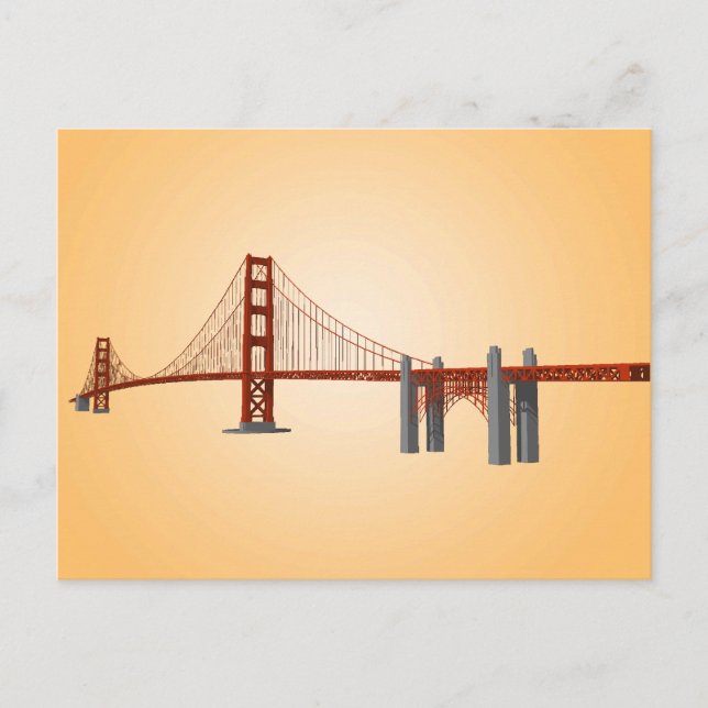 Postal Golden Gate Bridge: Modelo 3D: Postcard (Anverso)