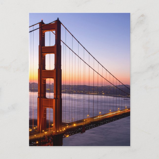 Postal Golden Gate Bridge San Francisco en Sunrise (Anverso)