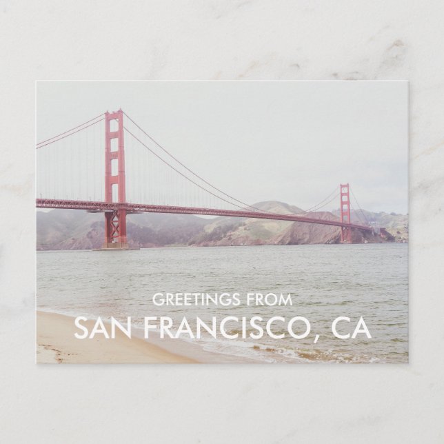 Postal Golden Gate Bridge San Francisco Greeting Card (Anverso)