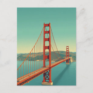 Postal Golden Gate Bridge San Francisco Vintage Travel