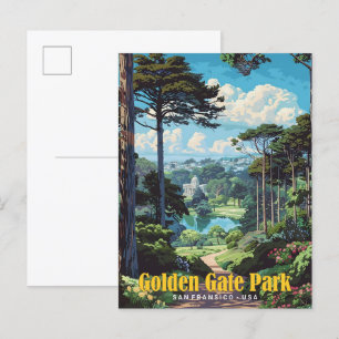 Postal Golden Gate Park San Francisco Viaje Vintage