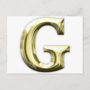 Postal Golden Letter G Shiny Gold Alphabet