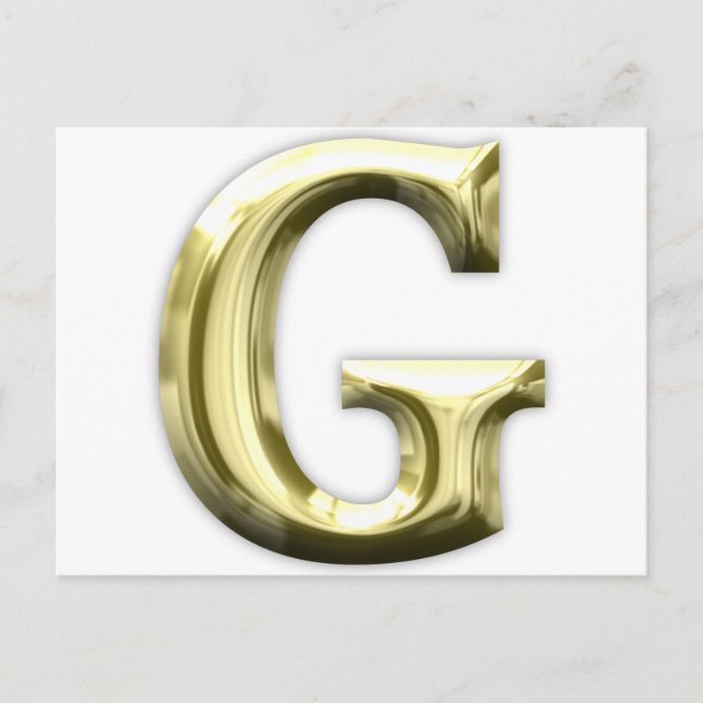 Postal Golden Letter G Shiny Gold Alphabet (Anverso)