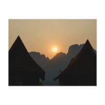 Golden light on the peaks: sunset in Vang Vieng