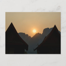 Postal Golden light on the peaks: sunset in Vang Vieng
