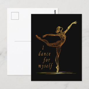 Postal Golden Line Art Ballerina - Bailo Para Mí Mismo