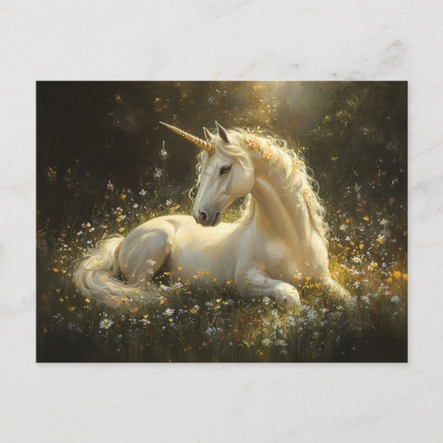 Postal Golden Meadow Unicorn (Anverso)
