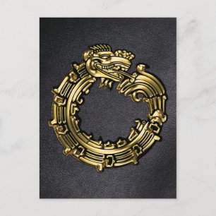 Postal Golden Quetzalcoatl