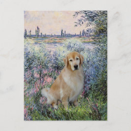 Postal Golden Retriever10 - Por el Sena