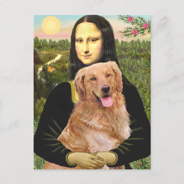 Postal Golden Retriever 2 - Mona Lisa (Anverso)