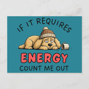 Postal Golden Retriever Agotado Chiste Divertido de Café